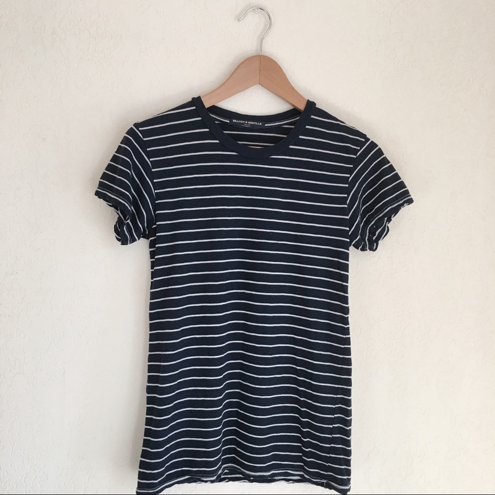 Navy & white striped tee